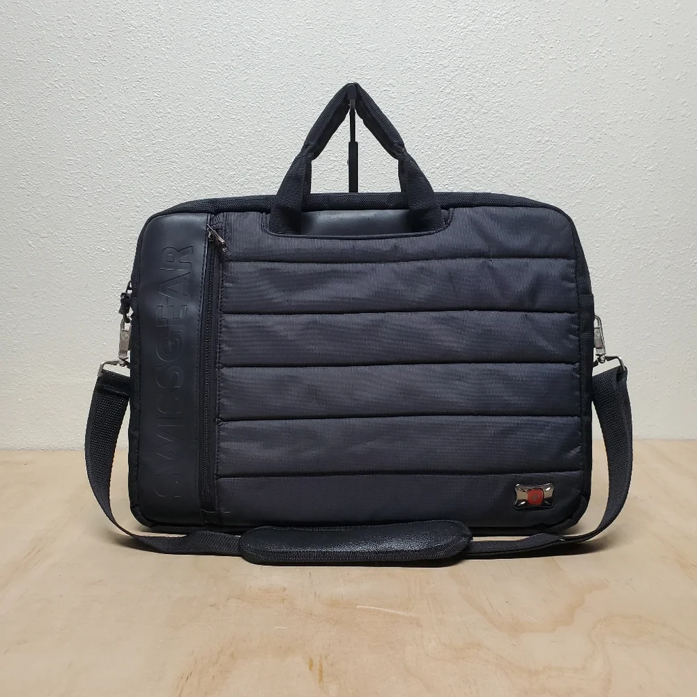 SwissGear Wegner Swiss Army Black Padded Laptop Briefcase